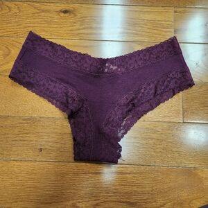 Victoria's Secret Lace Trim Burgundy Panties